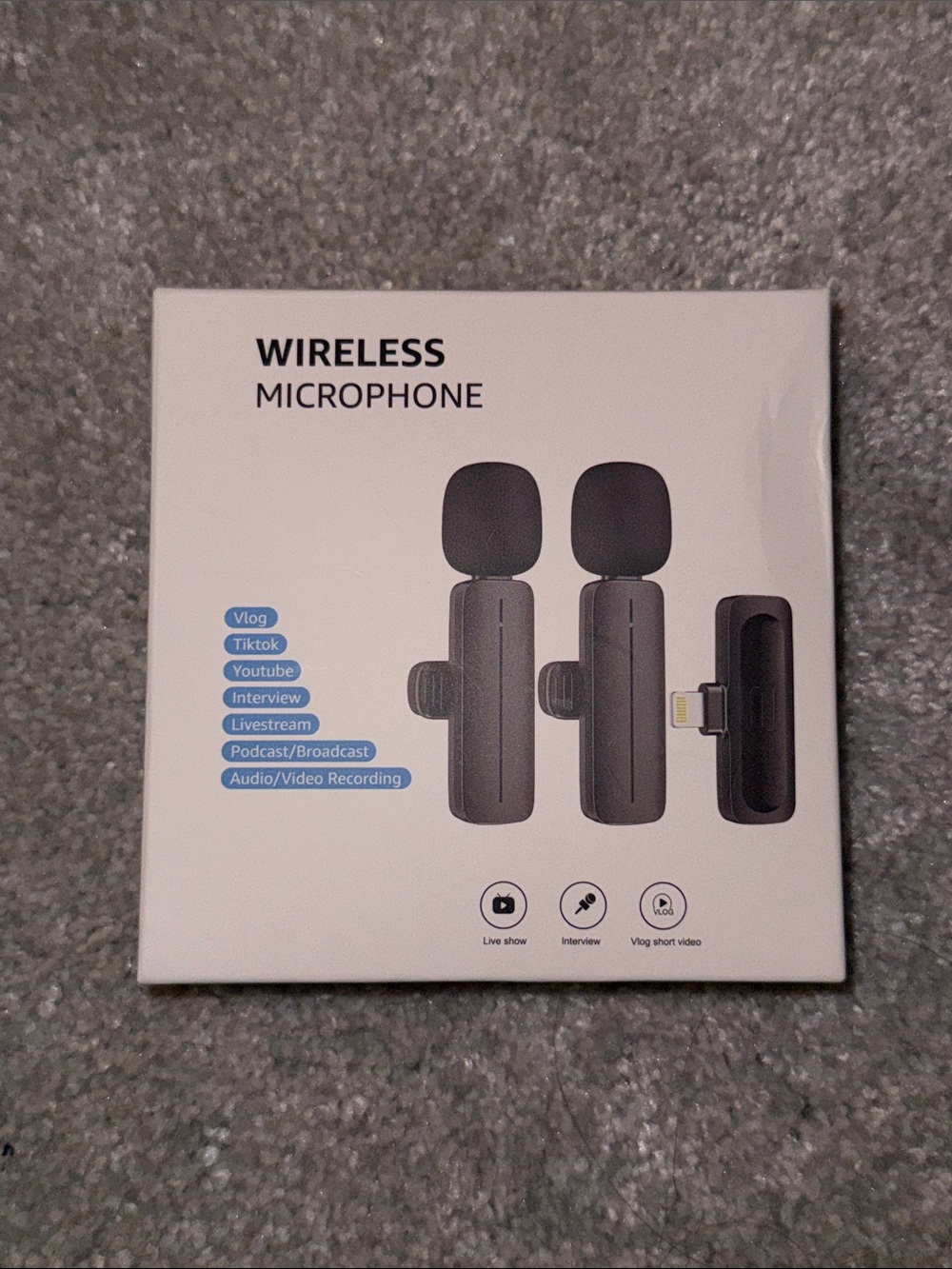 Wireless Lavalier Microphone - Black- NEW IN BOX